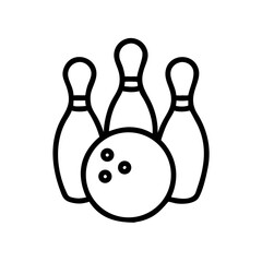 Fototapeta premium Icon of a bowling ball and pins representing the sport