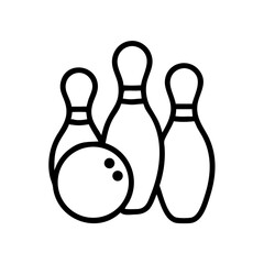 Fototapeta premium Icon of a bowling ball and pins representing the sport
