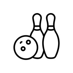 Icon of a bowling ball and pins representing the sport