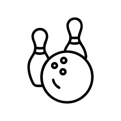Icon of a bowling ball and pins representing the sport