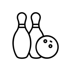 Fototapeta premium Icon of a bowling ball and pins representing the sport