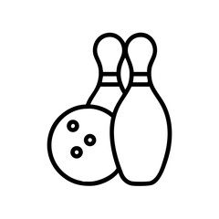 Icon of a bowling ball and pins representing the sport