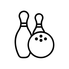 Icon of a bowling ball and pins representing the sport