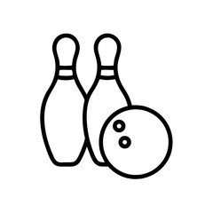Icon of a bowling ball and pins representing the sport