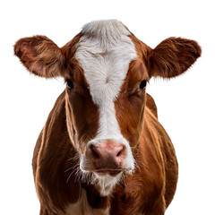 The Realistic Image of A Cow in Straght Angle