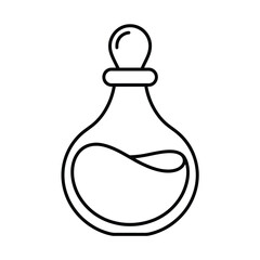 Outline drawing of a potion bottle with liquid inside