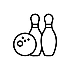 Icon of a bowling ball and pins representing the sport