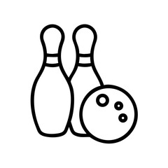 Icon of a bowling ball and pins representing the sport
