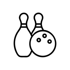 Icon of a bowling ball and pins representing the sport