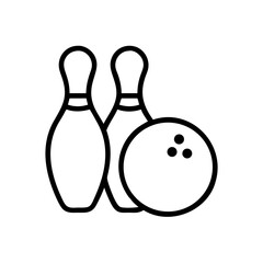 Icon of a bowling ball and pins representing the sport