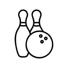 Icon of a bowling ball and pins representing the sport