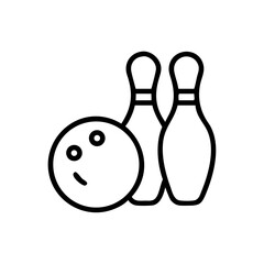 Icon of a bowling ball and pins representing the sport