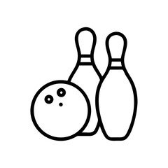 Icon of a bowling ball and pins representing the sport