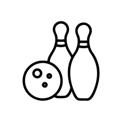 Icon of a bowling ball and pins representing the sport