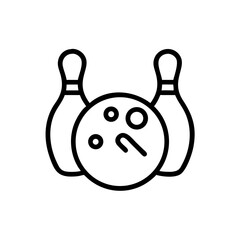 Icon of a bowling ball and pins representing the sport