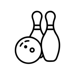 Icon of a bowling ball and pins representing the sport