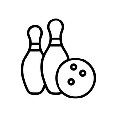 Icon of a bowling ball and pins representing the sport