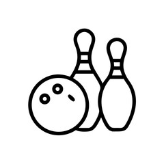 Icon of a bowling ball and pins representing the sport