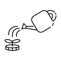 Icon of financial investment sprouting money