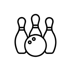 Fototapeta premium Icon of a bowling ball and pins representing the sport