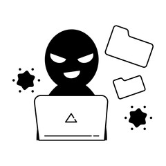 Hacker stealing data folders online
