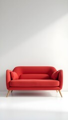 red sofa on a white background