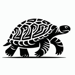 Cute cartoon turtle vector illustration with a white background