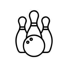Fototapeta premium Icon of a bowling ball and pins representing the sport