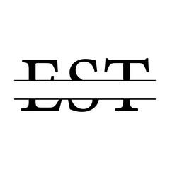 Est monogram svg cut file. Isolated vector illustration.