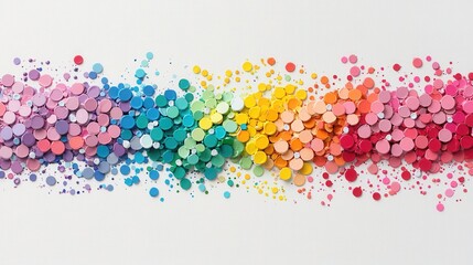 Bioethics in Gene Concept. Colorful Circle Confetti Arrangement on White Background for Creative Projects and Design Inspiration