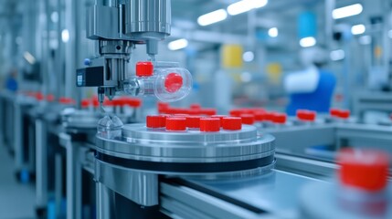 pharmacy pills in modern industry productional line.