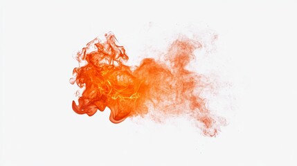 fire flame. cut out. Over white Studio Background.