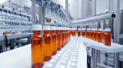 pharmacy pills in modern industry productional line.