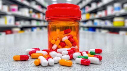 pharmacy pills in modern industry productional line.