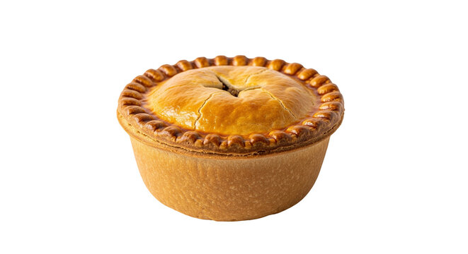 Savory meat pie isolated on transparent background. British food