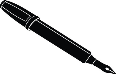 fountain pen silhouette vector illustration