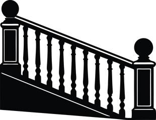 balustrade silhouette vector illustration