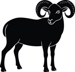 bighorn sheep silhouette vector illustration