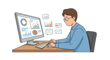 Data Analysis and Business Intelligence Illustration