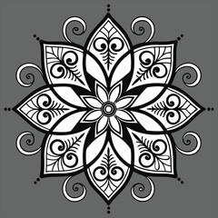 Circular pattern in the form of a mandala. Mehndi style. Decorative pattern in oriental style. Coloring book page. mandala post . mandala 