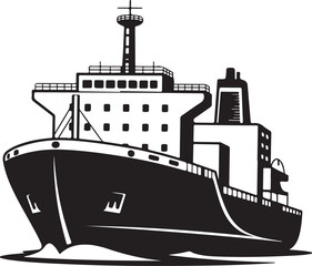 Fototapeta premium Vector illustration of a large cargo ship ready to transport goods across the ocean