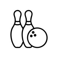Icon of a bowling ball and pins representing the sport