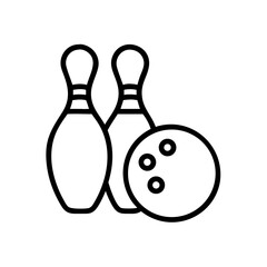 Icon of a bowling ball and pins representing the sport