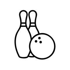 Icon of a bowling ball and pins representing the sport