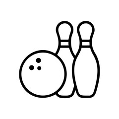 Icon of a bowling ball and pins representing the sport