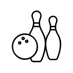 Icon of a bowling ball and pins representing the sport