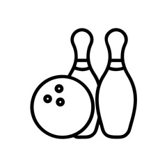 Icon of a bowling ball and pins representing the sport