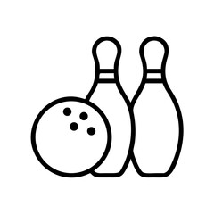 Icon of a bowling ball and pins representing the sport