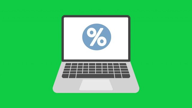 laptop animated icon, promotion sale
