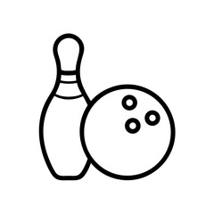 Icon of a bowling ball and pins representing the sport